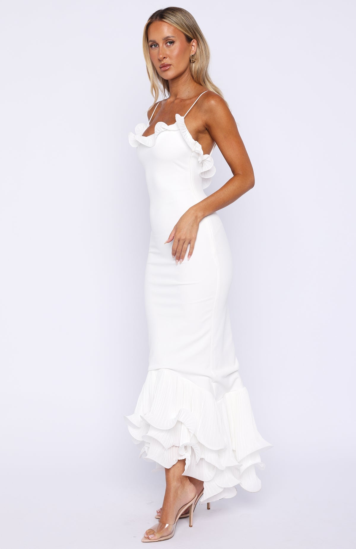 Dancing Petals Maxi Dress Off White